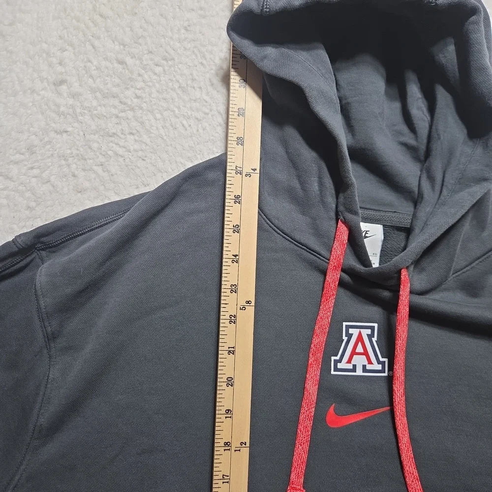 Nike U OF A Logo XL Black Heavy Collegiate Pullover Hoodie Colorblock Faded